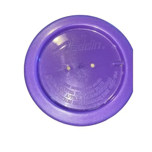 - Vtg Mickey Mouse Minnie Aladdin Plastic Thermos Blue Disney Princess Kni… - Picture 6 of 7